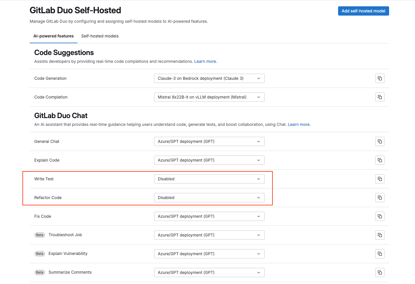 Disabling GitLab Duo Feature